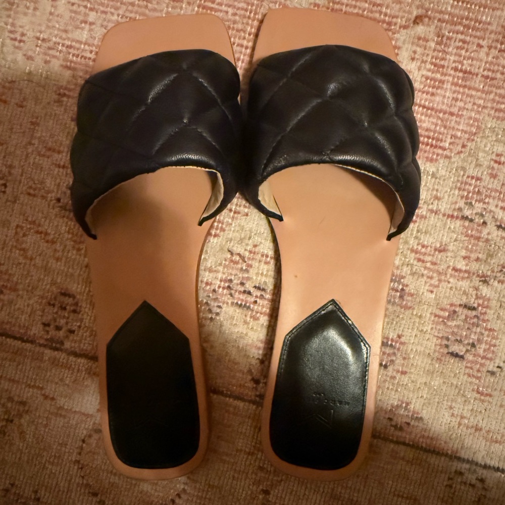Marc Fisher Black Quilted Women's Sandals